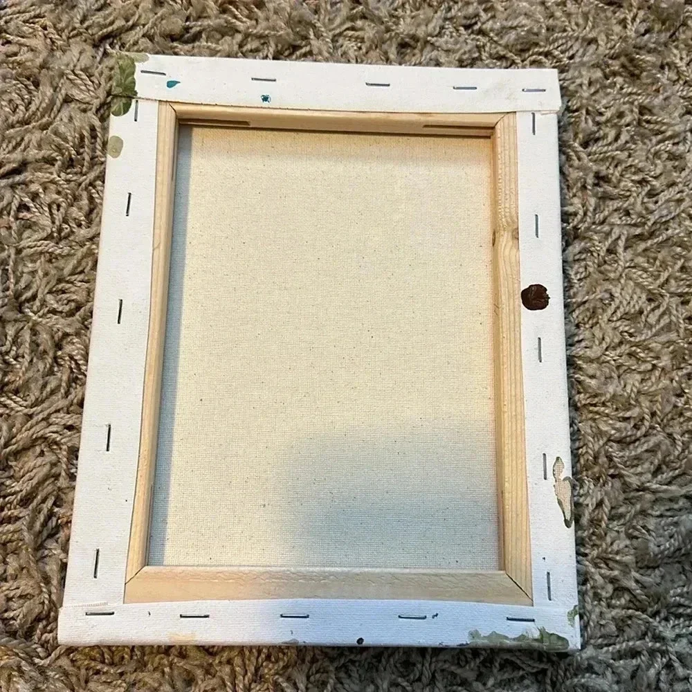 Homemade 8x10 Green, White and‎ Black Wall Art Women Face Canvas